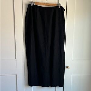 Ann Taylor Linen Blend Elegant Black Women's Skirt | 14